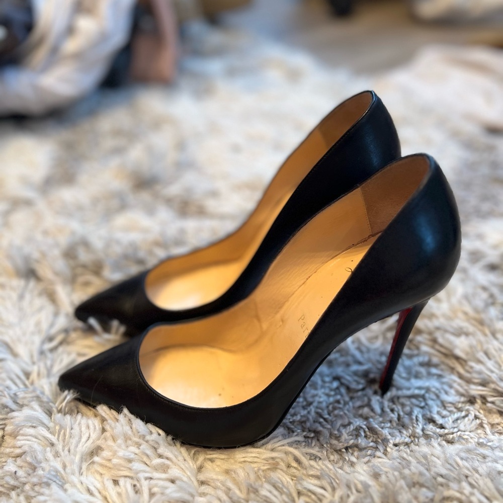 Christian Louboutin Black Leather So Kate 4.5" Heel- Size 38 1/2